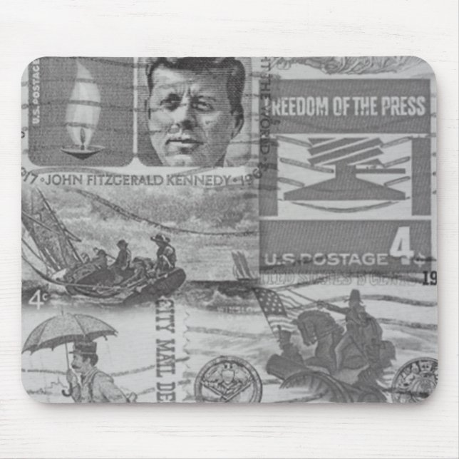 Mousepad Rato de Selos Postais Antigos (Frente)