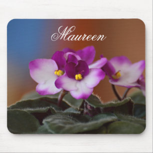 Mousepad Rato de Violetas Africanas Florais