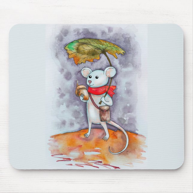 Mousepad Rato e guarda-chuva em um (Frente)