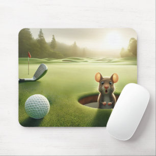 Mousepad Rato Em Um Buraco De Golfe