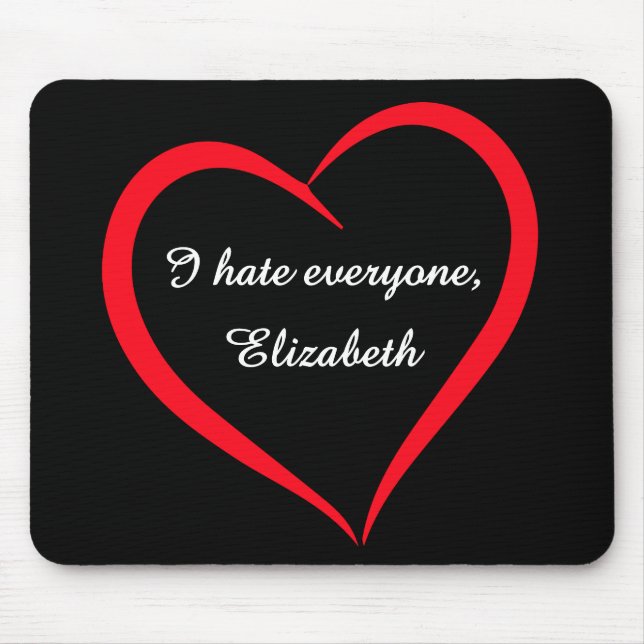 Mousepad Rato "Eu Odeio Todos" Nome Personalizado Introvert (Frente)
