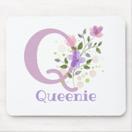 Mousepad Rato Inicial Mais Nome e Desenho de Flores