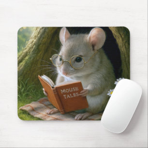 Mousepad Rato Literário em Buraco de Árvore Cozy