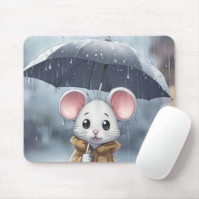 Mousepad Rato Na Chuva (Com mouse)