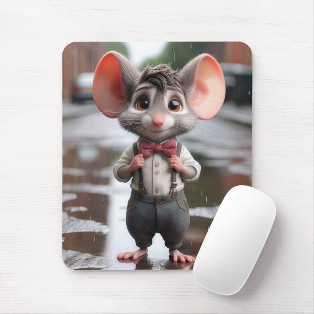 Mousepad Rato na moda em um Beco (Com mouse)