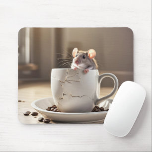 Mousepad Rato na Taça de Café Cracking