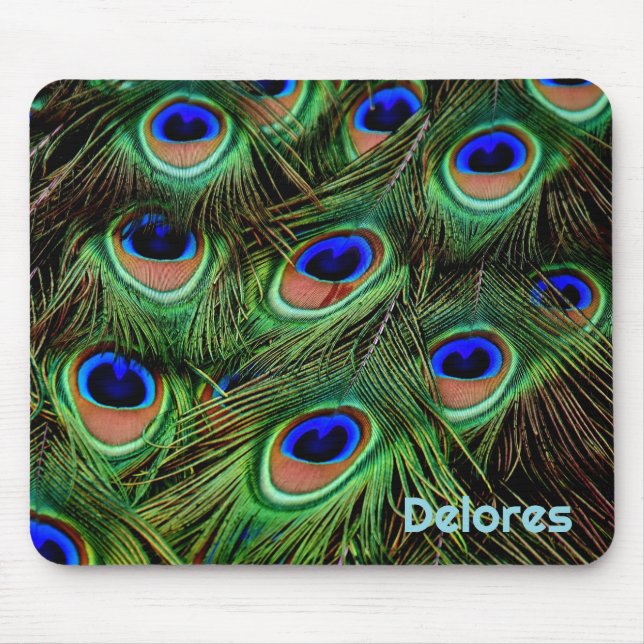 Mousepad Rato Personalizado com Pena de Pavão (Frente)