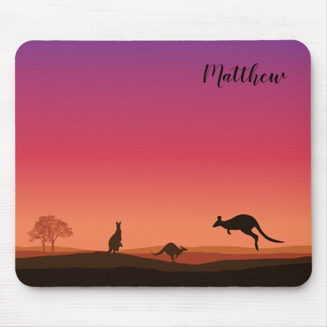 Mousepad Rato Personalizado com Tema de Canguru (Frente)