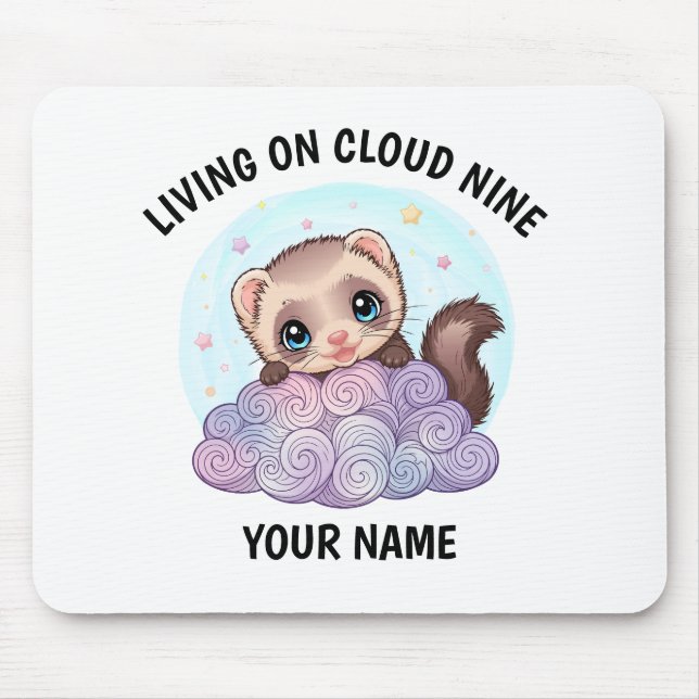Mousepad Rato Personalizado Fofo de Furão com Texto Customi (Frente)