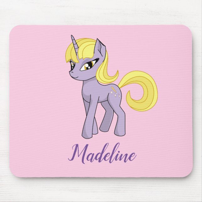 Mousepad Rato Personalizado Meninas Rosa Unicórnio (Frente)
