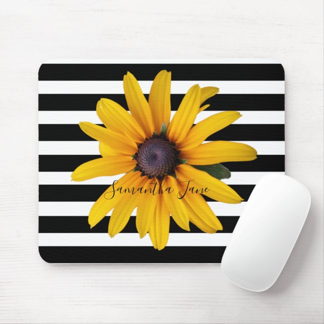 Mousepad Rato preto amarelo Susan Photo Black Stripe P (Com mouse)