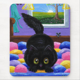 Mousepad Rato Preto Engraçado Quilado