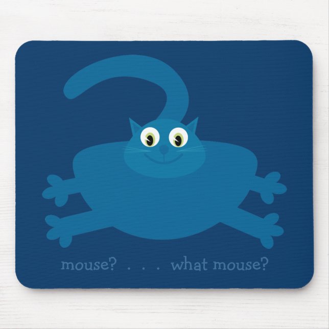 Mousepad Rato? Que rato? Gato azul da gordura dos desenhos (Frente)