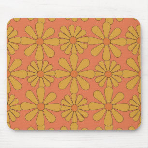 Mousepad Rato Retro Flor de Margarida dos Anos 70 Power Flo