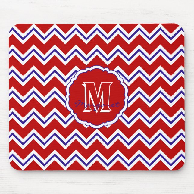 Mousepad Rato SC Chevron Pad-Red, Branco e Azul (Frente)