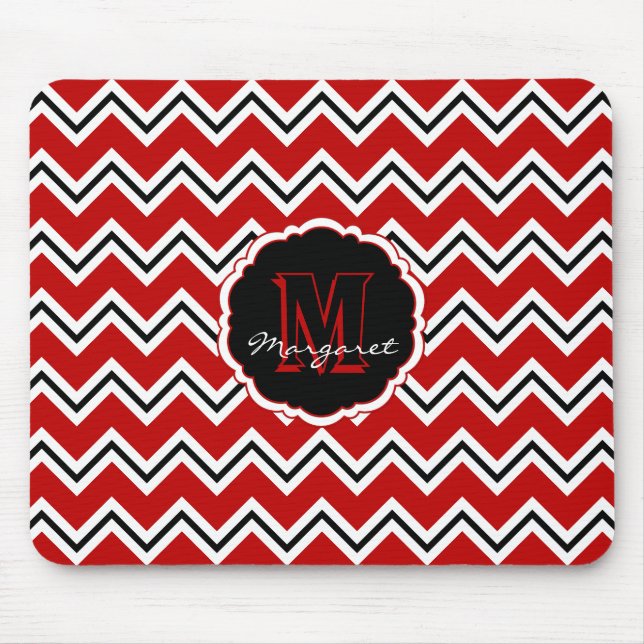 Mousepad Rato SC Chevron Pad-Red, Branco e Preto (Frente)