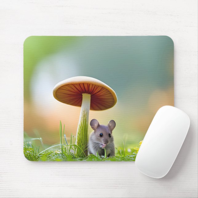 Mousepad Rato Sob Um Cogumelo (Com mouse)