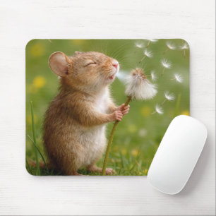 Mousepad Rato soprando sementes de dente-de-leão