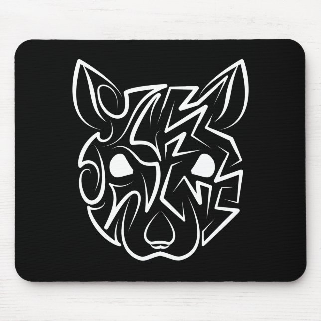 Mousepad Rato Tribal Negro e Branco (Frente)