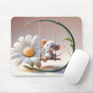 Mousepad Rato Whimsical em um balanço marisquino
