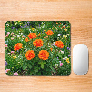 Mousepad Ratos de Rosa Laranja