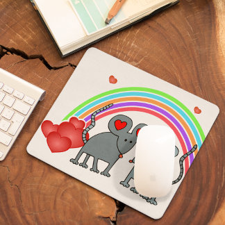 Mousepad Ratos em Dias de os namorados de Amor