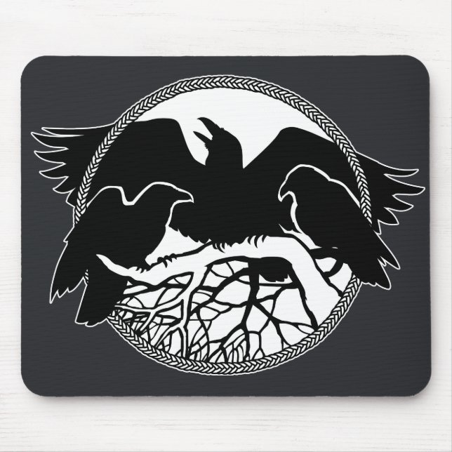 Mousepad Raven Art Mouspads Legal presentes para computador (Frente)
