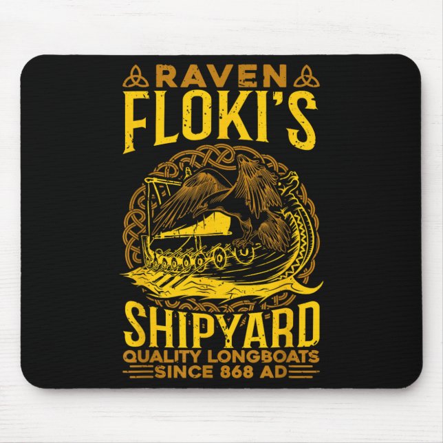 Mousepad Raven Flokis Estaleiro de Mitologia Nórdica Viking (Frente)