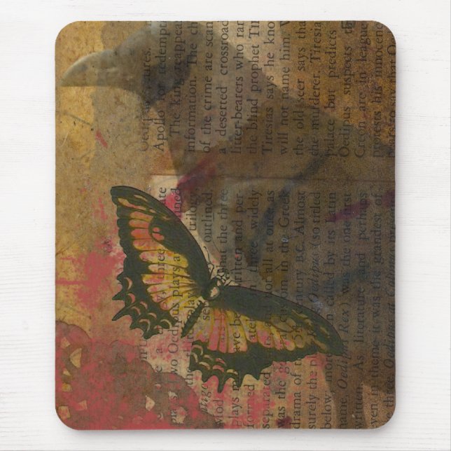 Mousepad Raven Grunge Collage (Frente)