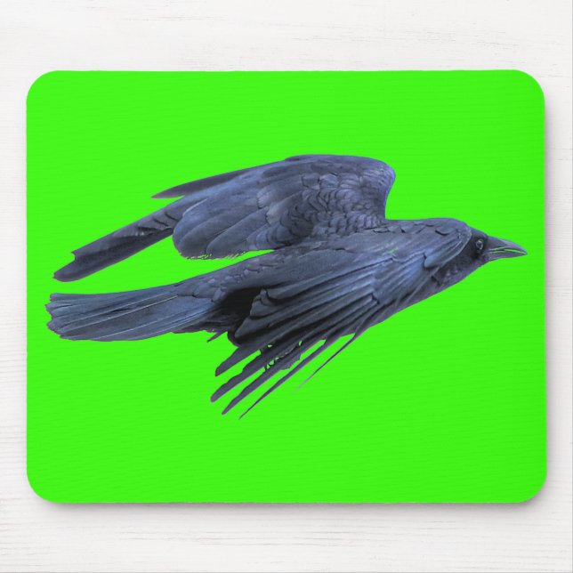Mousepad Raven Negro Voador Gótico, Céltico, Vida Selvagem (Frente)