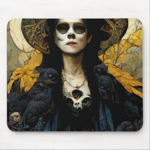 Mousepad Raven Witch 3 Fantasy Horror Gótico Gótico