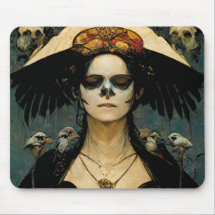 Mousepad Raven Witch 4 Fantasy Horror Gótico Gótico
