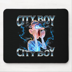 Mousepad Reação de meme de cérebro podre de menino da cidad