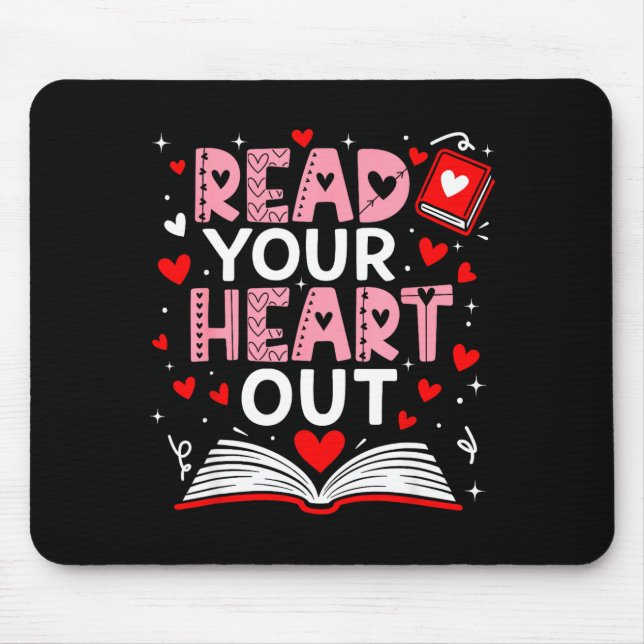 Mousepad Read Your Heart Out Valentine Reading Book Girl Ki (Frente)