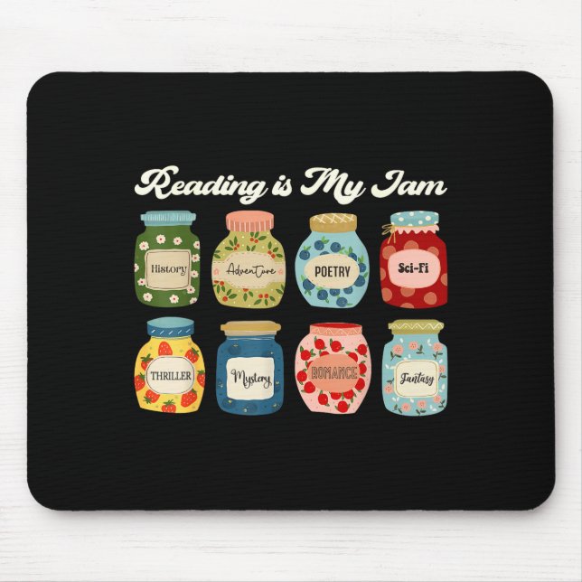 Mousepad Reading Is My Jam Book Lover Teacher Student Liter (Frente)