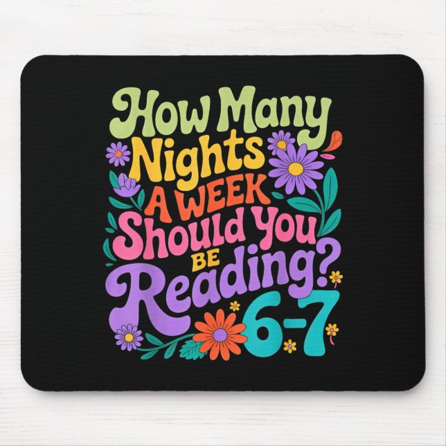 Mousepad Reading Six Seven Meme Book Lover 67 Teacher 6 7  (Frente)