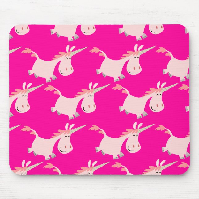 Mousepad Rebanho cor-de-rosa bonito do unicórnio dos (Frente)