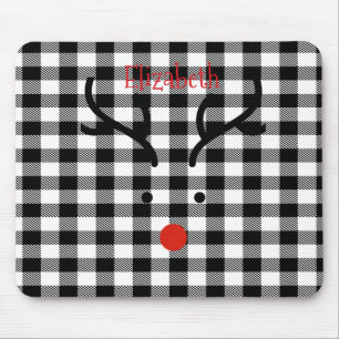 Mousepad Rebelde Whimsic Face Xadrez Negra Buffalo