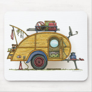 Mousepad Reboque bonito do viagem do campista da lágrima d