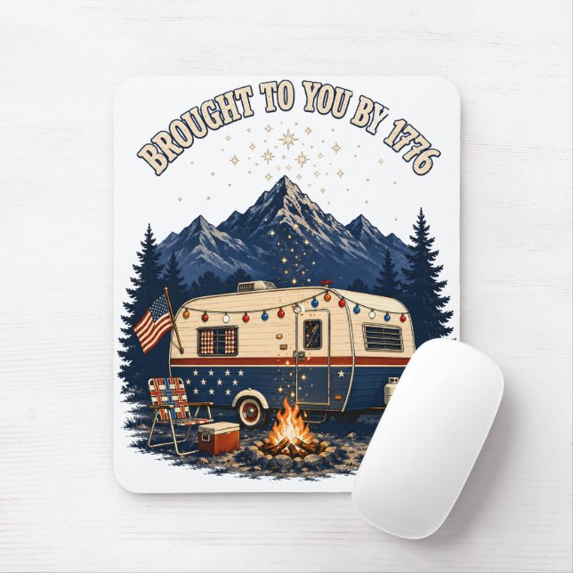 Mousepad Reboque de Camping 4 de Julho Montanhas (Com mouse)