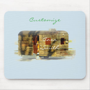 Mousepad Reboque de viagem de madeira com agentes atmosfér