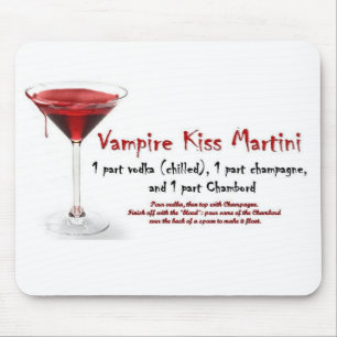 Mousepad Receita da bebida de Martini do beijo do vampiro