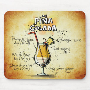 Mousepad Receita de Cocktail Pina Colada