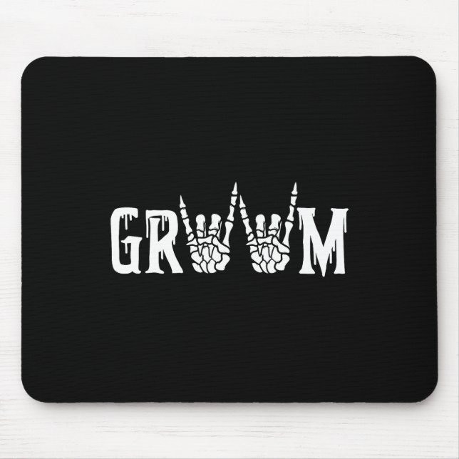 Mousepad Recem casados de Casamento do Groom Skeleton Gótic (Frente)