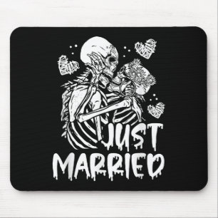 Mousepad Recem casados Halloween Skeleton Bride E Grove Nós