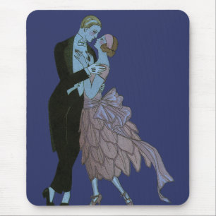 Mousepad Recém-casados Vintage Art Déco, Dança de Casamento