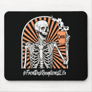 Mousepad Recepcionista Masculino Vida Café Esqueleto Exaust