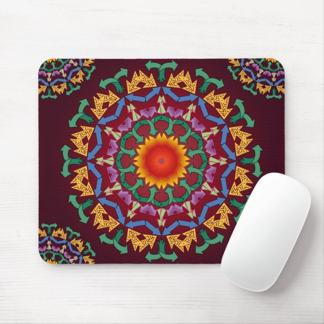 Mousepad reciclar de setas quic modernas azulejo de mandala (Com mouse)