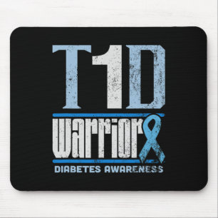 Mousepad Reconhecimento da diabetes mês T1D Guerreiro da di
