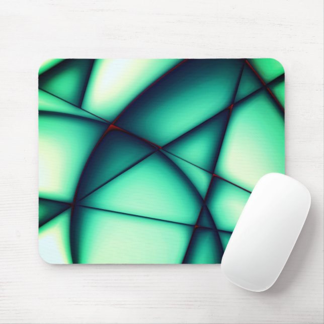Mousepad Recortes sem forma erguidos, verde a bege esverdea (Com mouse)